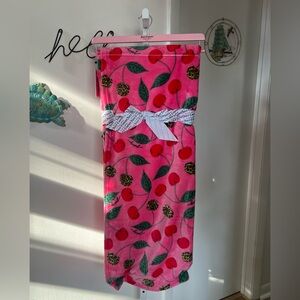 NEW Juicy Couture Pink Throw Blanket 60”x70” Red & Leopard Cherries VIRAL
